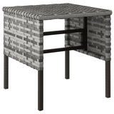 Garden Footstools with Cushions 4 pcs Grey Poly Rattan