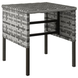 Garden Footstools with Cushions 4 pcs Grey Poly Rattan - Top-Down View