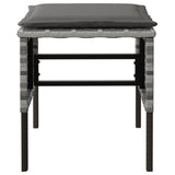 Garden Footstools with Cushions 4 pcs Grey Poly Rattan