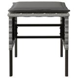 Garden Footstools with Cushions 4 pcs Grey Poly Rattan - 45-Degree Angle
