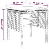 Garden Footstools with Cushions 4 pcs Grey Poly Rattan