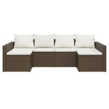 2 Piece Garden Lounge Set with Cushions Brown Poly Rattan - Top-Down View
