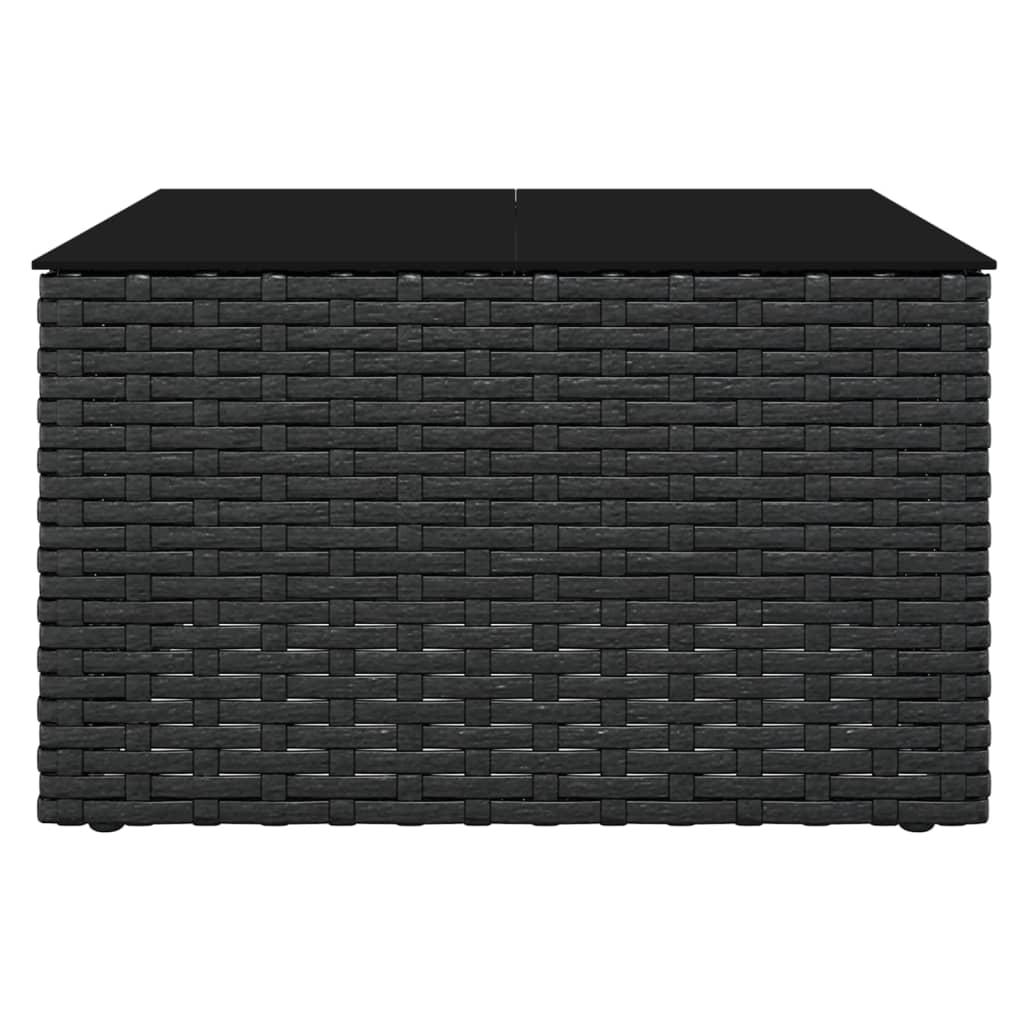 2 Piece Garden Lounge Set with Cushions Black Poly Rattan