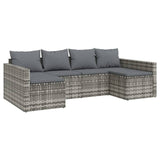 2 Piece Garden Lounge Set with Cushions Grey Poly Rattan - Side View