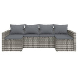 2 Piece Garden Lounge Set with Cushions Grey Poly Rattan - Top-Down View