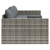 2 Piece Garden Lounge Set with Cushions Grey Poly Rattan - 45-Degree Angle