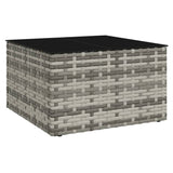 2 Piece Garden Lounge Set with Cushions Grey Poly Rattan - Low Angle
