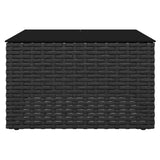 2 Piece Garden Lounge Set with Cushions Black Poly Rattan