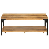 2-Layer Coffee Table 100x55x38 cm Solid Wood Mango and Steel