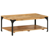 2-Layer Coffee Table 100x55x38 cm Solid Wood Mango and Steel - Extra Image