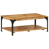 2-Layer Coffee Table 100x55x38 cm Solid Wood Mango and Steel