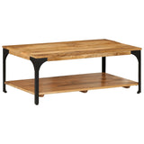 2-Layer Coffee Table 100x55x38 cm Solid Wood Mango and Steel - Extra Image