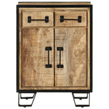 Sideboard with 2 Drawers 53x31x72 cm Solid Wood Mango and Iron - Front View
