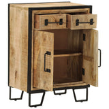 Sideboard with 2 Drawers 53x31x72 cm Solid Wood Mango and Iron - Side View