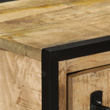 Sideboard with 2 Drawers 53x31x72 cm Solid Wood Mango and Iron - 45-Degree Angle