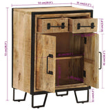 Sideboard with 2 Drawers 53x31x72 cm Solid Wood Mango and Iron - Close-Up Angle