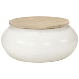 Coffee Table White 51x51x27 cm Solid Wood Mango