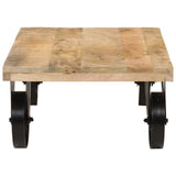 Coffee Table with Wheels 110x55x29.5 cm Solid Wood Mango