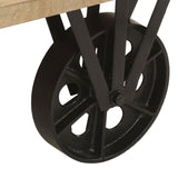 Coffee Table with Wheels 110x55x29.5 cm Solid Wood Mango - 45-Degree Angle