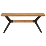 Dining Bench 110x40x46 cm Solid Wood Acacia and Steel - Front View
