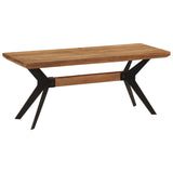 Dining Bench 110x40x46 cm Solid Wood Acacia and Steel - Extra Image