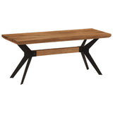 Dining Bench 110x40x46 cm Solid Wood Acacia and Steel - Low Angle