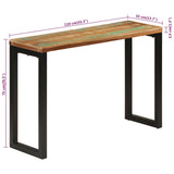 Console Table 110x35x75 cm Solid Wood Reclaimed - Low Angle