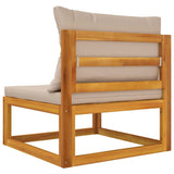 2 Piece Garden Sofa Set with Cushions Solid Wood Acacia - Rear View