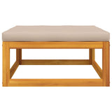 Garden Footrest with Taupe Cushion Solid Wood Acacia