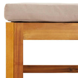 Garden Footrest with Taupe Cushion Solid Wood Acacia