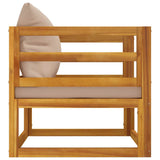 Garden Chair with Taupe Cushions Solid Wood Acacia