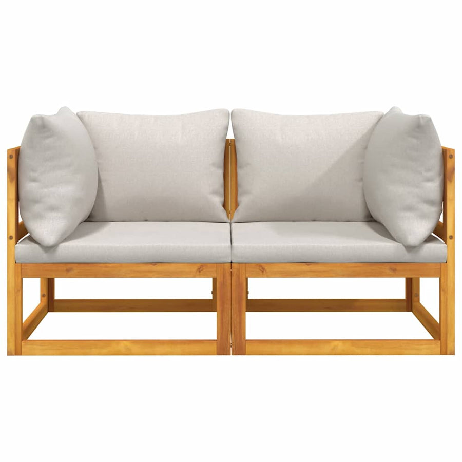 Sectional Corner Sofas 2 pcs with Light Grey Cushions