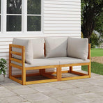 Sectional Corner Sofas 2 pcs with Light Grey Cushions