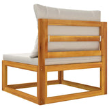 3 Piece Garden Lounge Set with Cushions Solid Wood Acacia - Rear View