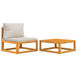 2 Piece Garden Sofa Set with Cushions Solid Wood Acacia - Front View