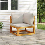 Sectional Corner Sofa with Light Grey Cushions
