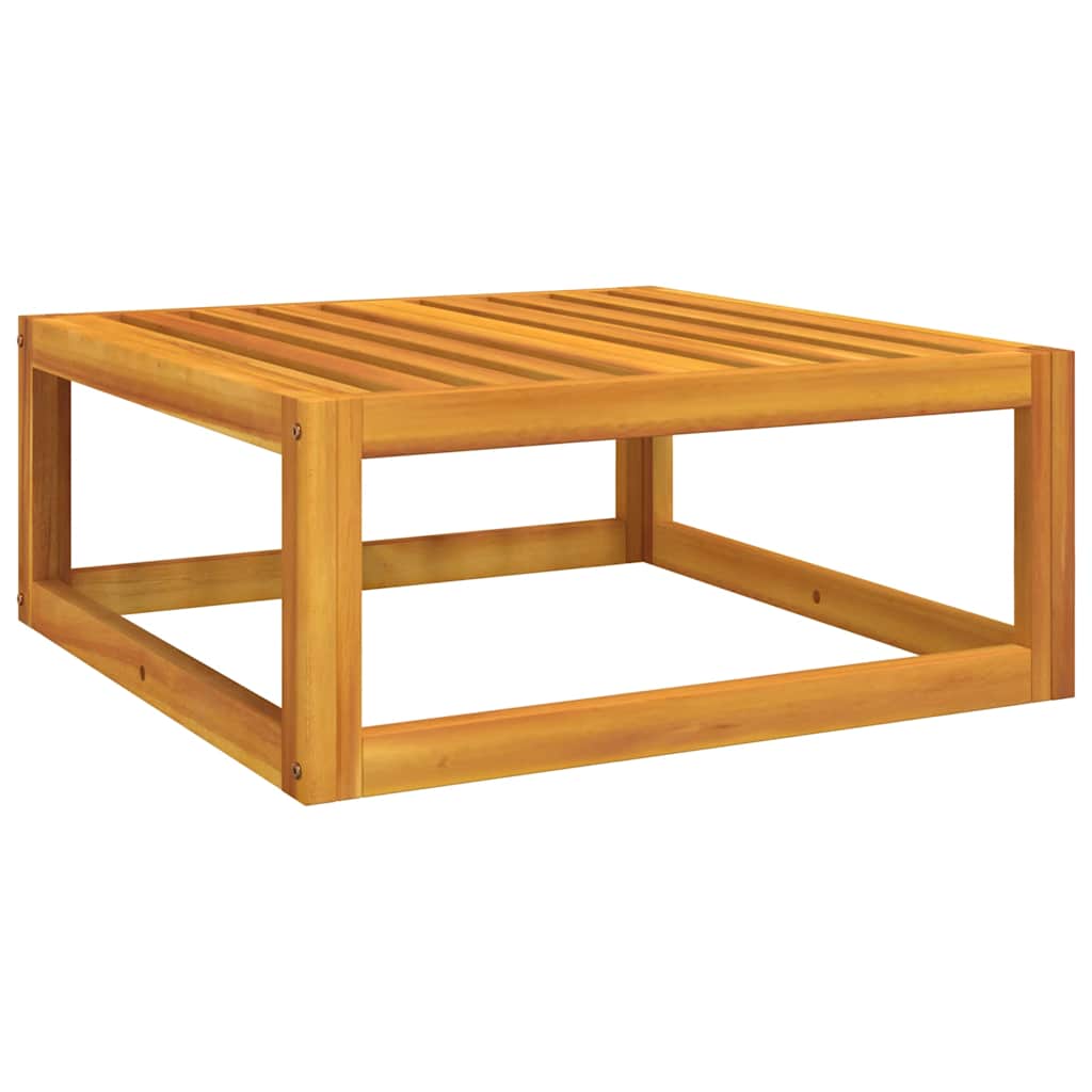 Garden Footrest with Light Grey Cushion Solid Wood Acacia
