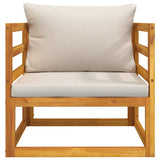 Garden Chair with Light Grey Cushions Solid Wood Acacia