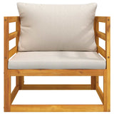 Garden Chair with Light Grey Cushions Solid Wood Acacia - Top-Down View