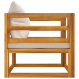 Garden Chair with Light Grey Cushions Solid Wood Acacia