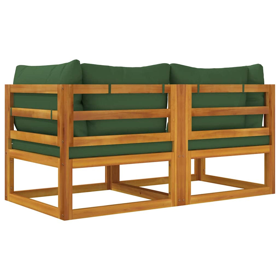 Sectional Corner Sofas 2 pcs with Green Cushions