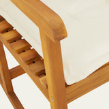 Rocking Chair with Cushions Solid Wood Acacia - 45-Degree Angle