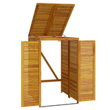 Single Garbage Bin Shed 70x89x117 cm Solid Wood Acacia - 45-Degree Angle