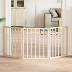 Dog Gate Foldable 3 Panels 150 cm Poplar Wood