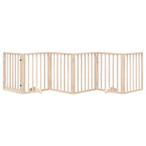 Dog Gate with Door Foldable 6 Panels 300 cm Poplar Wood