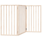 Dog Gate Foldable 3 Panels 150 cm Poplar Wood