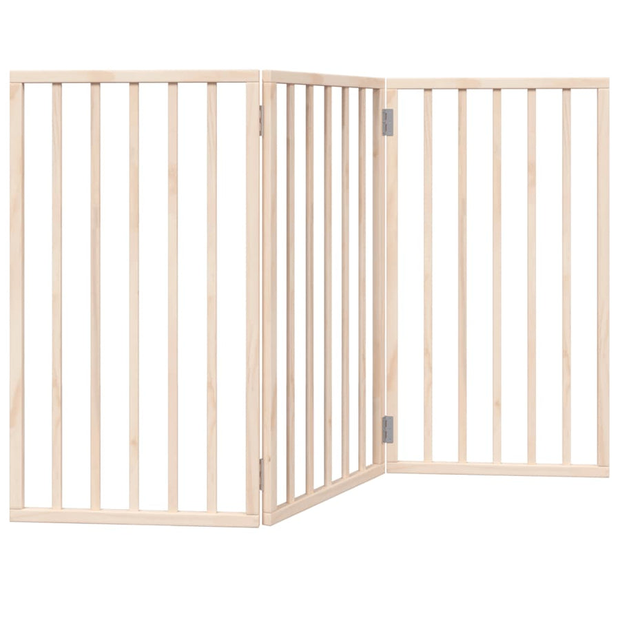 Dog Gate Foldable 3 Panels 150 cm Poplar Wood