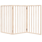 Dog Gate Foldable 3 Panels 150 cm Poplar Wood