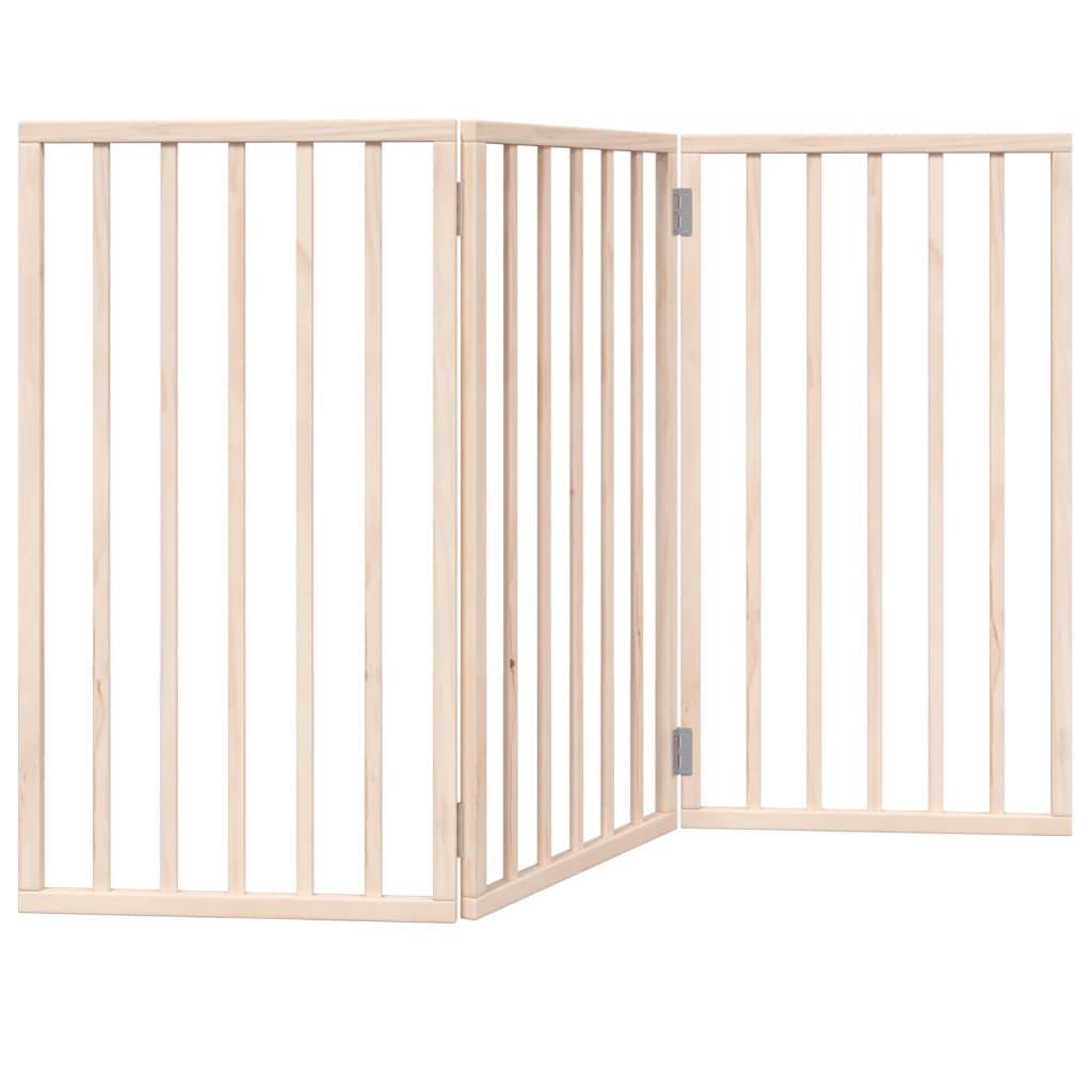 Dog Gate Foldable 3 Panels 150 cm Poplar Wood