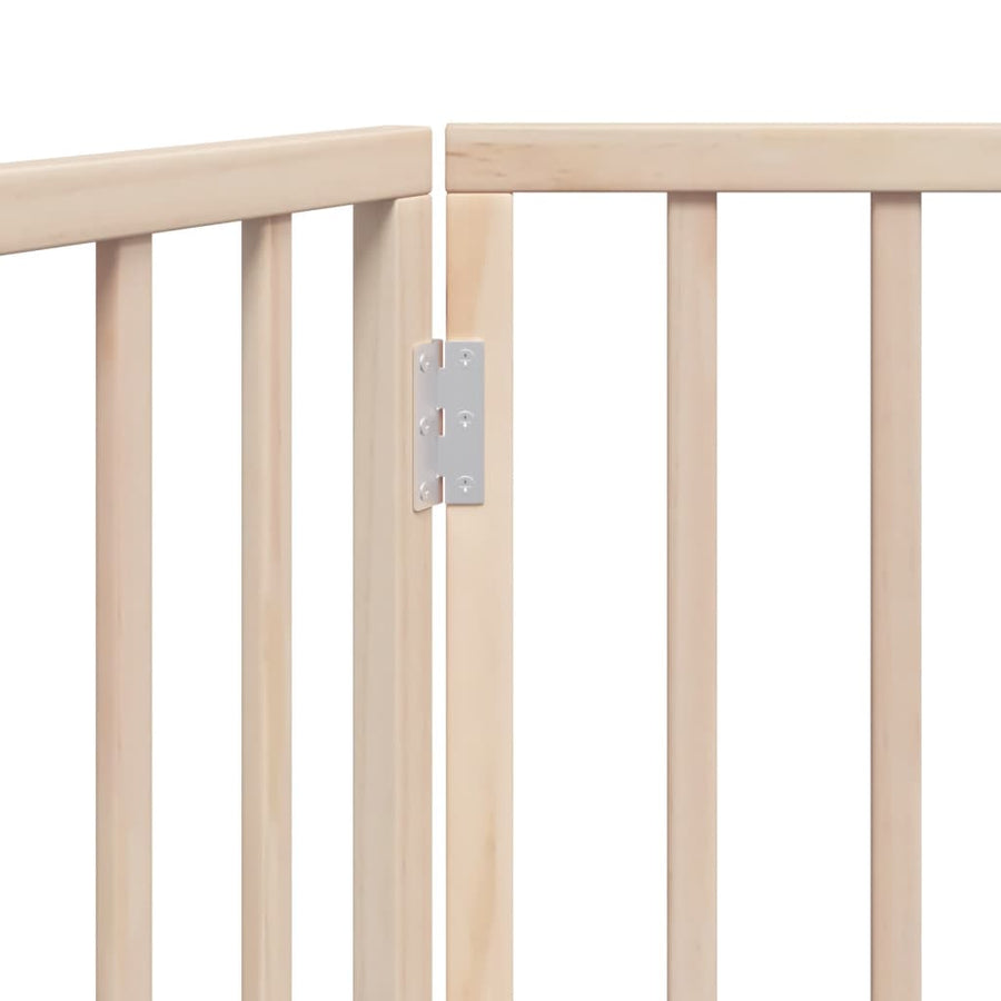 Dog Gate Foldable 3 Panels 150 cm Poplar Wood